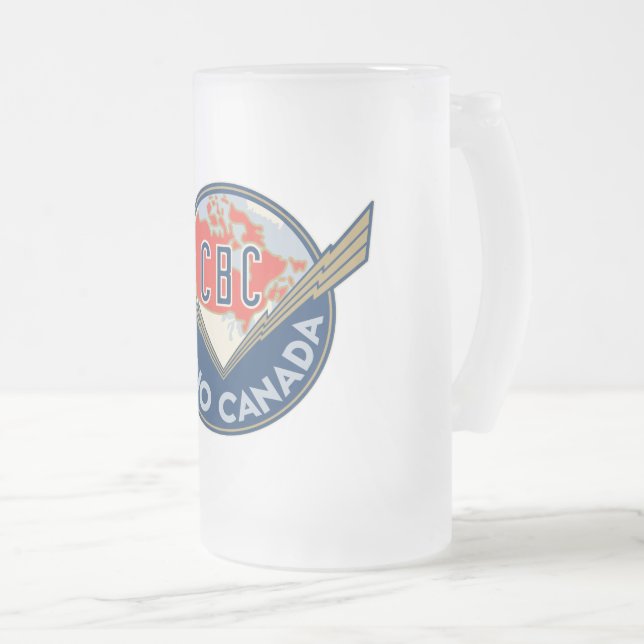 CBC 1940er-Logo - Mattierte Tasse aus Glas (VorderseiteRechts)