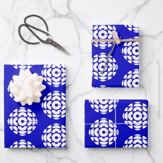CBC 1986 Logo Blue Poster Geschenkpapier Set (Vorderseite)