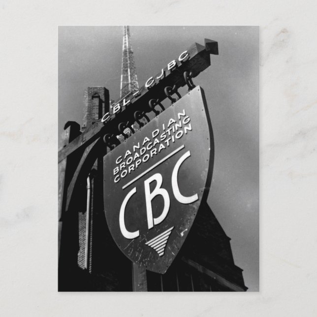 CBC Jarvis Street Sign (1940er) Postkarte (Vorderseite)