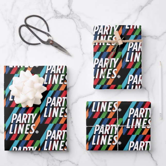 CBC Party Lines Geschenkpapier Set (Vorderseite)