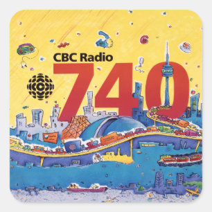 CBC Radio 740 - 1980 Promo-Grafik Quadratischer Aufkleber