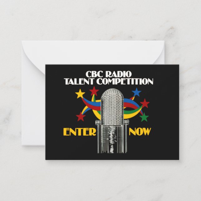 CBC Radio Talent Competition - promo Mitteilungskarte (Vorderseite)
