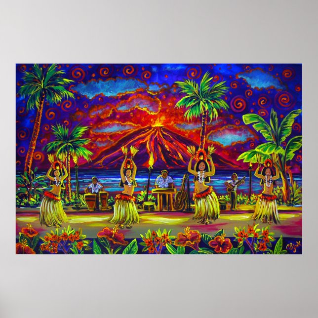 CBjork, Hawaiian Hula Luau Riesiges Poster (Vorne)