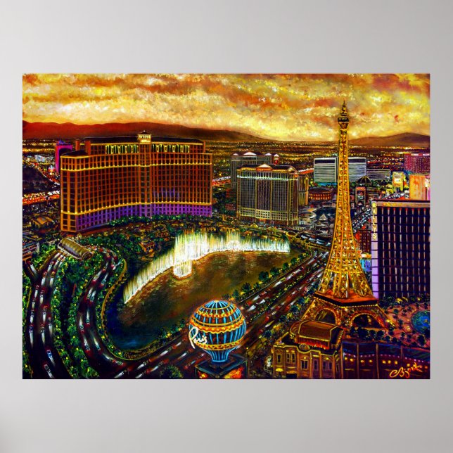 CBjork Las Vegas Stadt Gold Poster (Vorne)