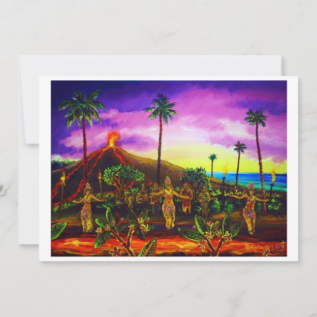CBjork Lava Luau Einladung (Vorderseite)