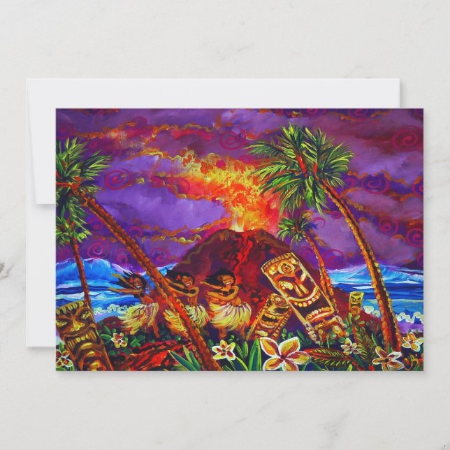 CBjork Party Einladungen glückliche Hula Lava (Vorderseite)