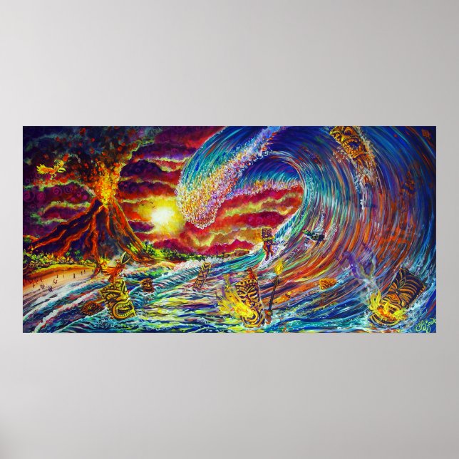 CBjork Tiki Big Wave Print Poster (Vorne)