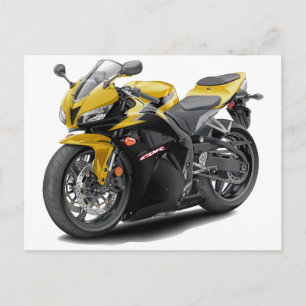 CBR 600 Gelb-Schwarz-Bike Postkarte