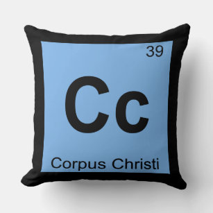 Cc - Corpus Christi Texas Chemistry Symbol Kissen