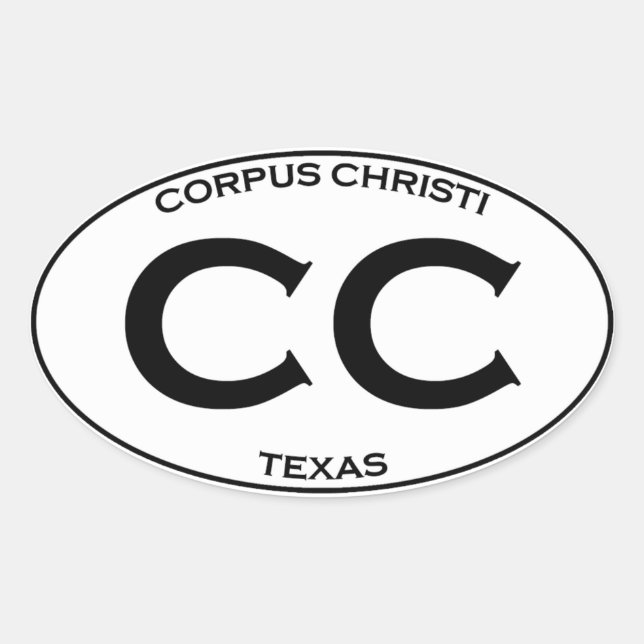 CC - Corpus Christi Texas Ovaler Aufkleber (Vorderseite)
