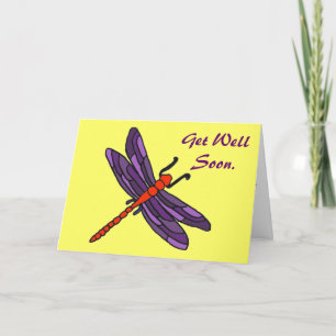 CC- Dragonfly Art Get Well Soon Card Karte