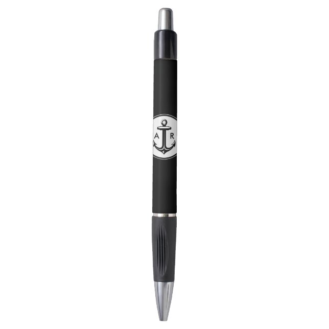 CCClassy Anker mit Initialen | Seegeschenken Kugelschreiber (Vorderseite Vertikal)