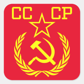 CCCP-Aufkleber für den kommunistischen Sportplatz Quadratischer Aufkleber