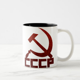 CCCP Hammer u. Sichel Zweifarbige Tasse