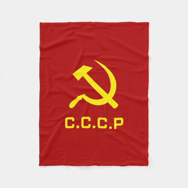 CCCP Hammer und Sichel Fleecedecke (Vorderseite)