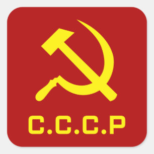 CCCP Hammer und Sickle Quadratischer Aufkleber
