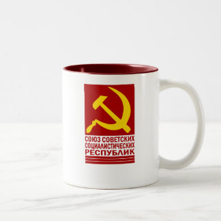 CCCP mit Hammer und Sichel Zweifarbige Tasse