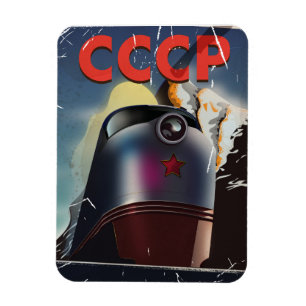 CCCP Retro Vintage Sowjet-Zug Poster Magnet