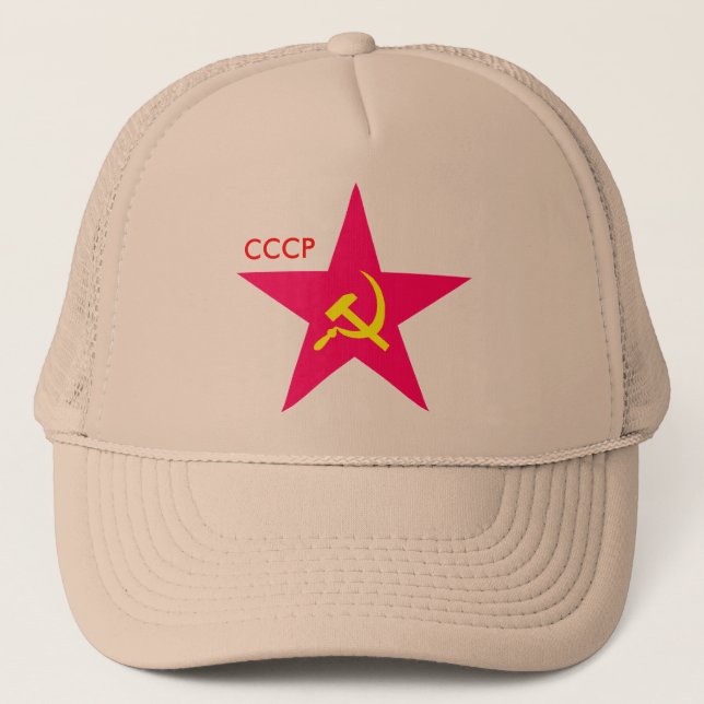 CCCP roter Stern-Hammer u. Sichel-Kappe Truckerkappe (Vorderseite)
