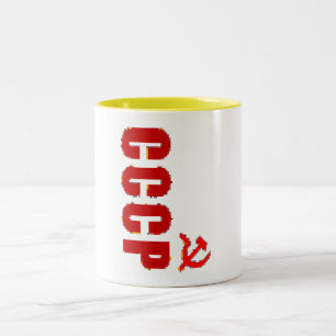 CCCP SSSR SOWJET-PIXEL ZWEIFARBIGE TASSE