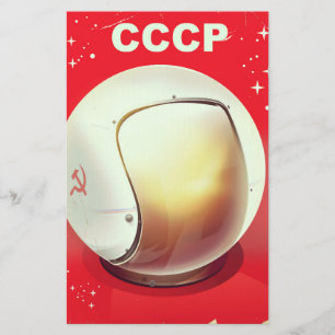 CCCP Vintage rotes sowjetisches Weltraumplakat Briefpapier