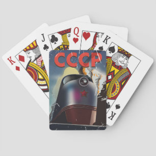 CCCP Vintage Sowjetische Lokomotive Poster Spielkarten