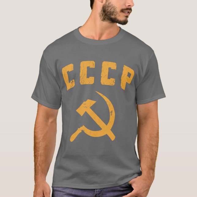 cccp Vintager Russe-UDSSRhammer und -sichel T-Shirt (Vorderseite)