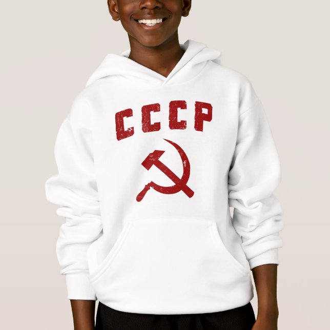 cccp Vintager UDSSRhammer und -sichel Hoodie (Vorderseite)