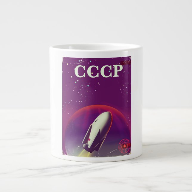 CCCP Weltraumbahnposter Jumbo-Tasse (Vorderseite)