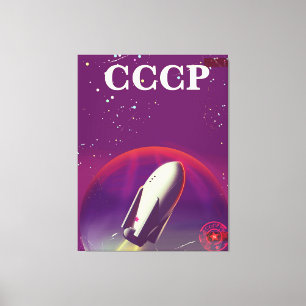 CCCP Weltraumbahnposter Leinwanddruck