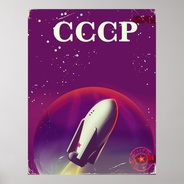 CCCP Weltraumbahnposter Poster (Vorne)