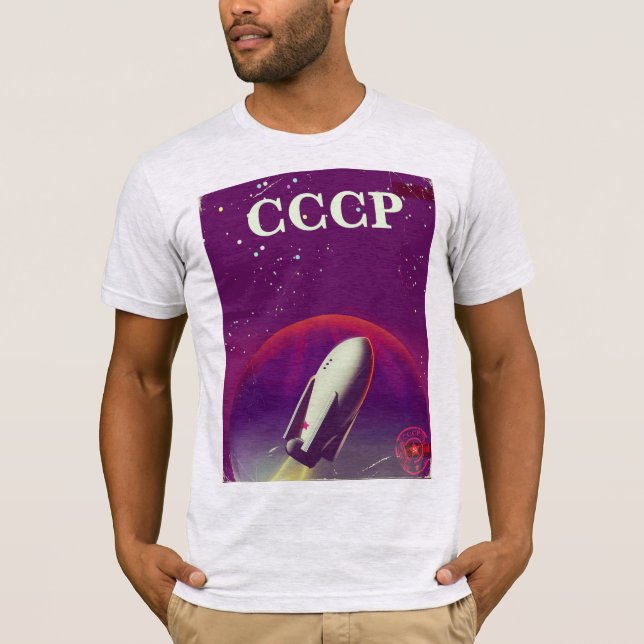 CCCP Weltraumbahnposter T-Shirt (Vorderseite)