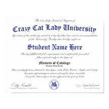 CCLU Diploma - Navy Siegel - Cat Portrait