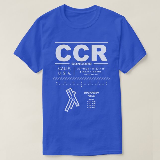 CCR T - Shirt Buchanan Field Airport (Design vorne)