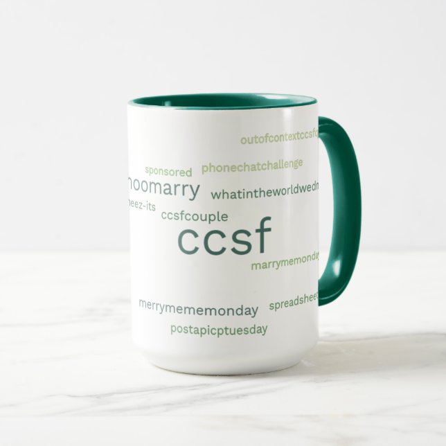 CCSF Green Hashtag 15-oz Tasse (VorderseiteRechts)
