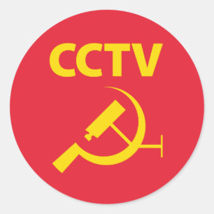 CCTV-Flag Runder Aufkleber