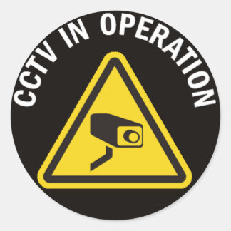 CCTV IN OPERATION RUNDER AUFKLEBER