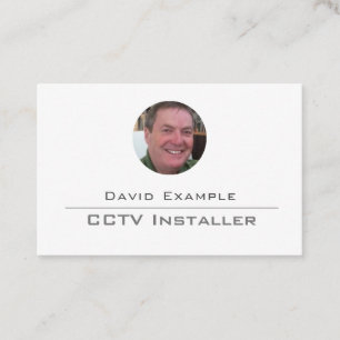 CCTV-Installationsprogramm mit Foto des Inhabers Visitenkarte