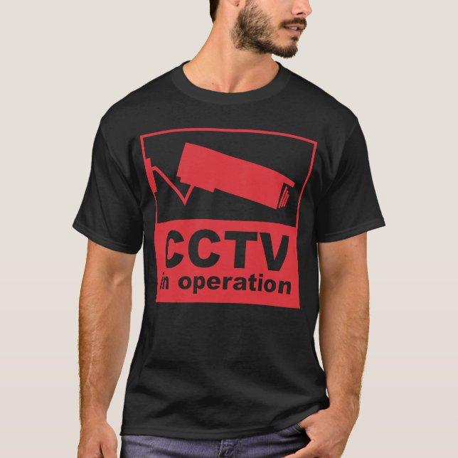 CCTV-Überwachungssicherheitskamera geschlossener S T-Shirt (Vorderseite)