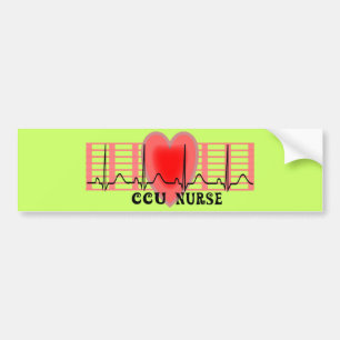 CCU-Krankenschwester-Geschenk Ekg Papier und Herz Autoaufkleber