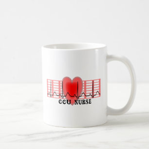 CCU-Krankenschwester-Geschenk Ekg Papier und Herz Kaffeetasse
