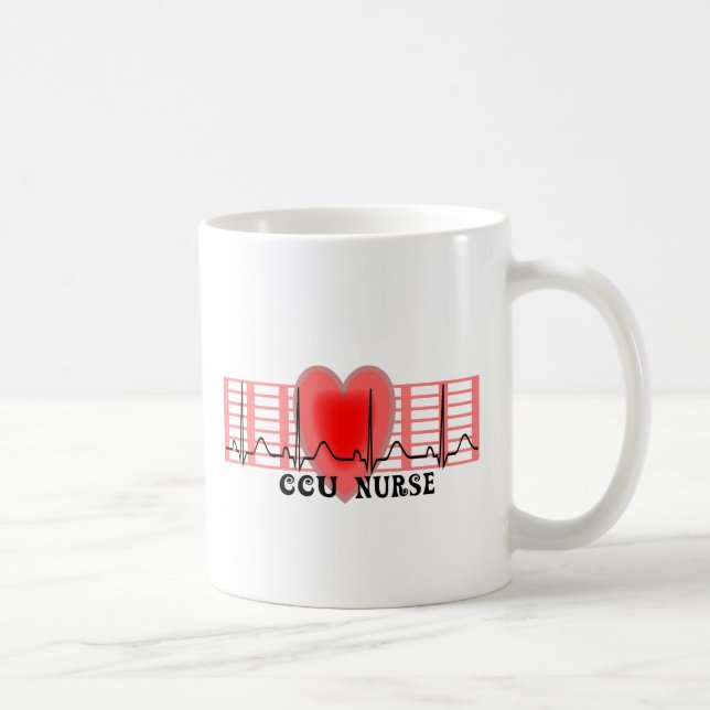 CCU-Krankenschwester-Geschenk Ekg Papier und Herz Kaffeetasse (Rechts)