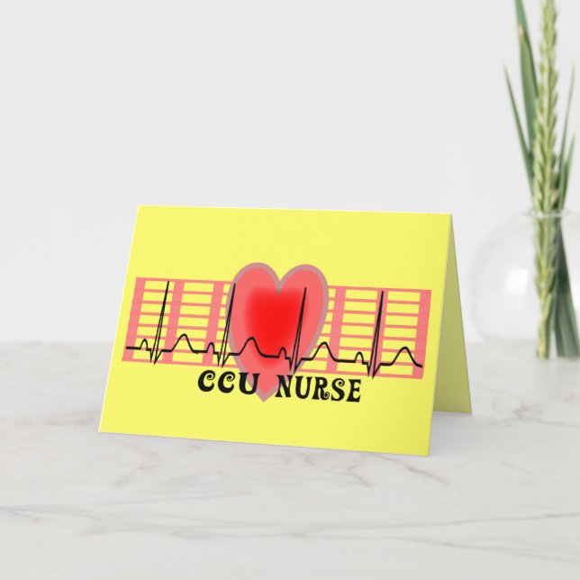 CCU Nurse Geschenk Ekg Papier und Herz Design Dankeskarte (Vorderseite)