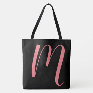Ccustom M Script Monogram Blacktote