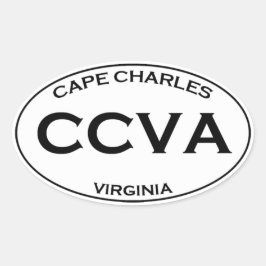 CCVA - Kap Charles Virginia Ovaler Aufkleber