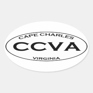 CCVA - Kap Charles Virginia Ovaler Aufkleber