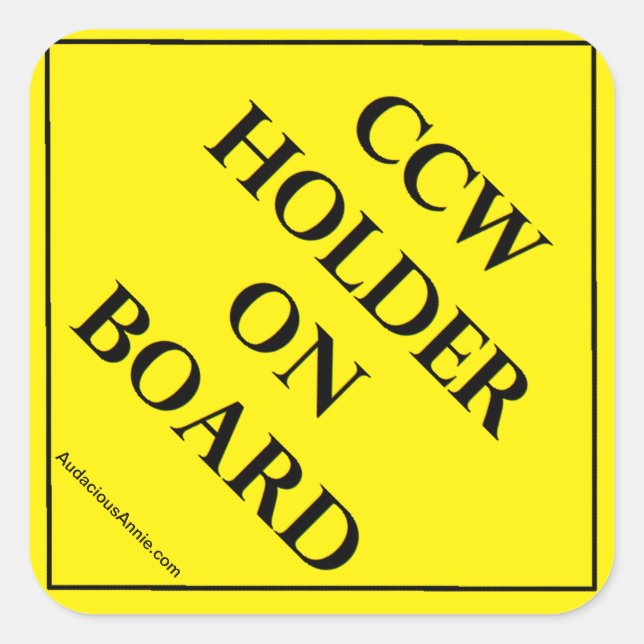 CCW-Halter an Bord Quadratischer Aufkleber (Vorderseite)