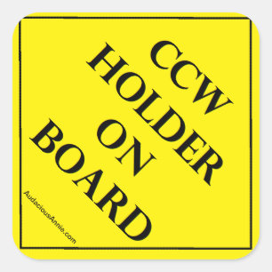 CCW-Halter an Bord Quadratischer Aufkleber