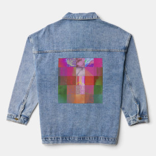 CD1FE646 Abstrakte digitale Glitch-Art-Gitternetz- Jeansjacke