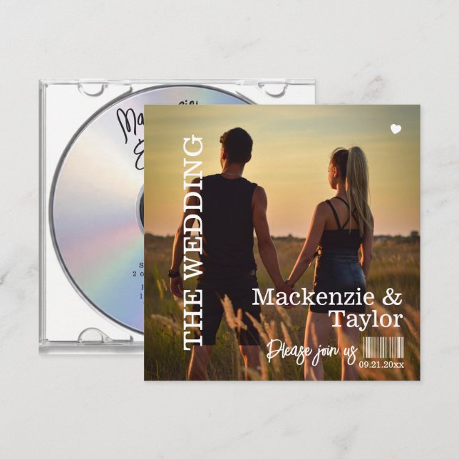 CD Foto Cover Hochzeit Einladung (Vorne/Hinten)
